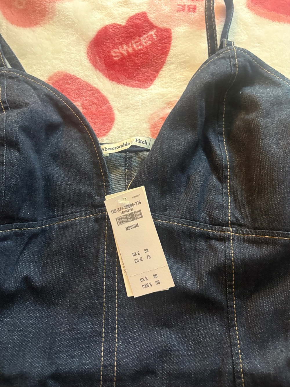 Dark Blue Denim Spaghetti-Strap Dress - Picture 2 of 4